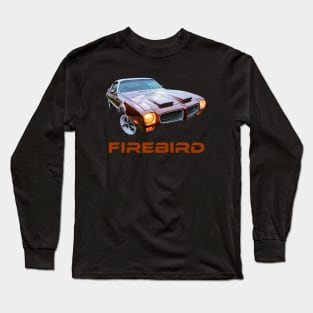 1971 Firebird - Castilian Bronze - Fire font Long Sleeve T-Shirt